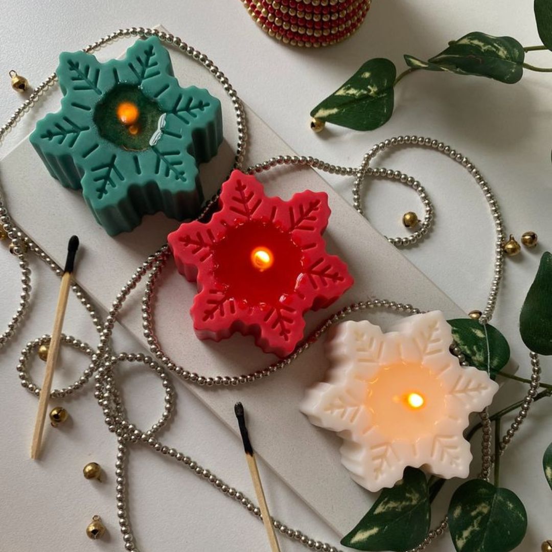 Xmas Snowflake Candle