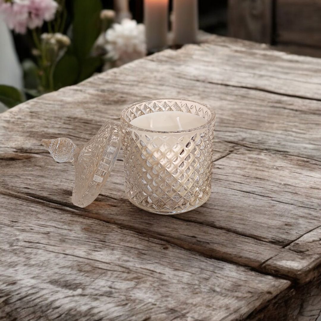 Premium Diamond Jar Scented Candle with Lid